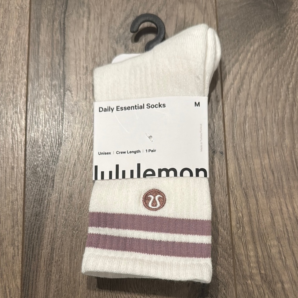 lululemon athletica White and purple Daily Essential Socks
